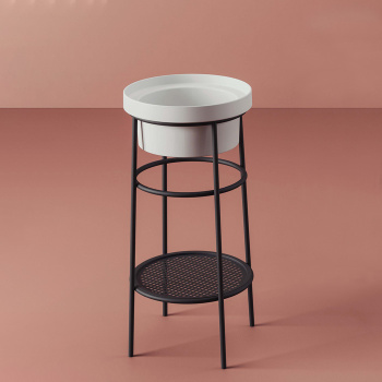 Металическая структура с раковиной Artceram FUORI SCALA 38хh83, без отв под смеситель, Fuori Scala 41, напольная, черный матовый/белый матовый ACA054 17