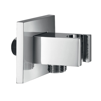 Душевое подключение с держателем для лейки Almar Square квадратное, хром, E095010.CR