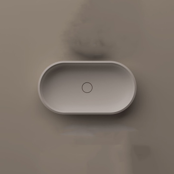 Раковина накладная Agape Undici 56х35х11, без отв., без перелива, с донным клапанном, Solid surface, белый матовый ACER0384ZZ