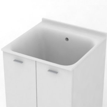 Раковина встраиваемая Kerasan Aquadom 60х60см, запчасть для комплекта для постирочной 9165, без сифона 7535, белый 029401*0