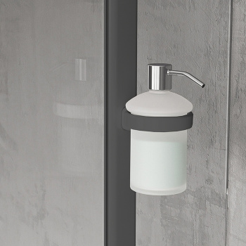 Дозатор для жидкого мыла с креплением на профиль Novellini Edge, черный матовый R90AGEDSP-H