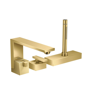 Axor Edge Смеситель на борт ванны, на 3 отв., с ручным душем, излив 210мм, алмазная огранка, цвет: з