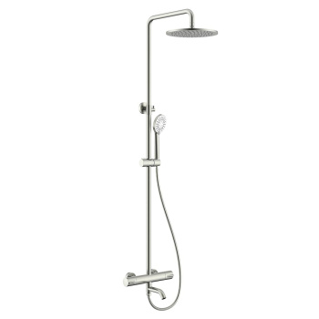 Душевой гарнитур NEMO Round термостатическая с изливом с ручным (ABS) и верхним душем (250 мм) NM-9012BN