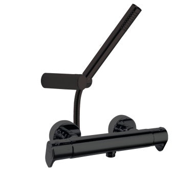 Смеситель термостатический Ramonsoler Alexia для душа с душевым комплектом черный 3634DNM