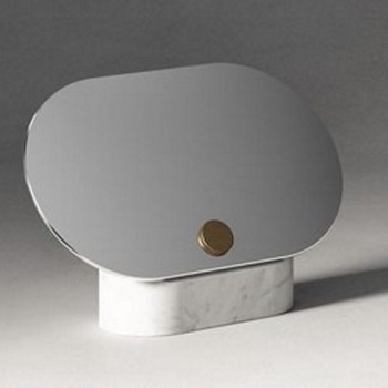 Зеркало с мраморным основанием настольное Agape Constellation 31x20, горизонтальное, мрамор Carrara, белый ACOM0301MC