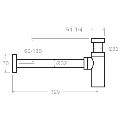 Сифон для раковины Ramonsoler латунь чёрный 3790NM