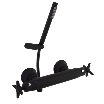 Смеситель термостатический Ramonsoler Adagio для душа с душевым комплектом чёрный 913401DNM