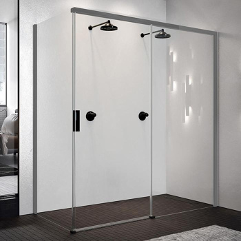 Дверь для душа Novellini Opera 1190-1210х2000, раздвижная, правая, для установки с боковой стенкой, профиль хром, стекло прозрачное, OPEPH119D-1K