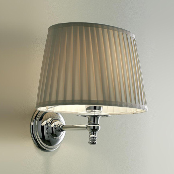 Светильник настенный Devon&Devon Daisy 25,5х26х21 с абажуром кремового цвета фурнитура, хром DEDAISY3CR