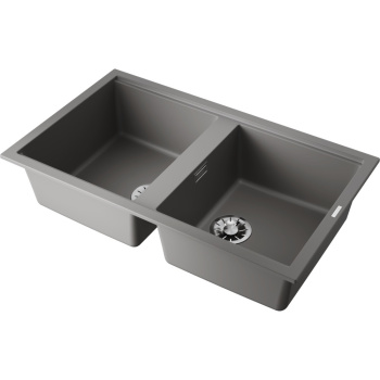 Мойка кухонная Omoikiri Kitagawa 86-2-GR leningrad grey 4993491