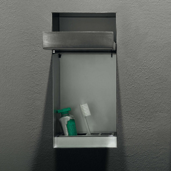 Держатель для дозатора или для зубных щеток Antonio Lupi Sesamo встраиваемый в стену, из нержавеющей стали AISI 304, отделка алюминий А0002476369