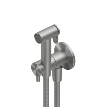 Гигиенический душ QuadroDesign Shower Accessories Гигиенический душ с запорным вентилем цвет Steel ID026AS