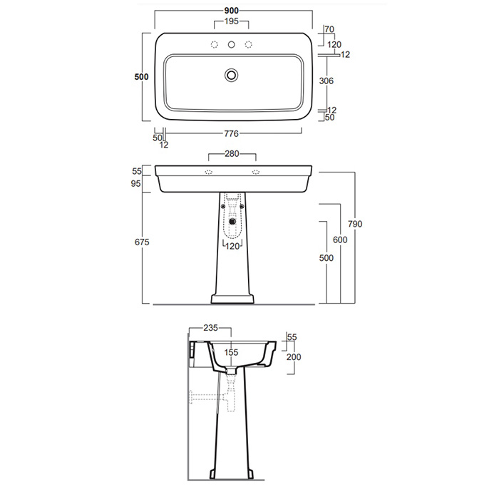 Пьедестал для раковины Simas Evolution EVO 03 bia белый