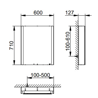 Зеркальный шкаф Keuco Somaris 60 14501001101 с подсветкой, алюминий\зеркало