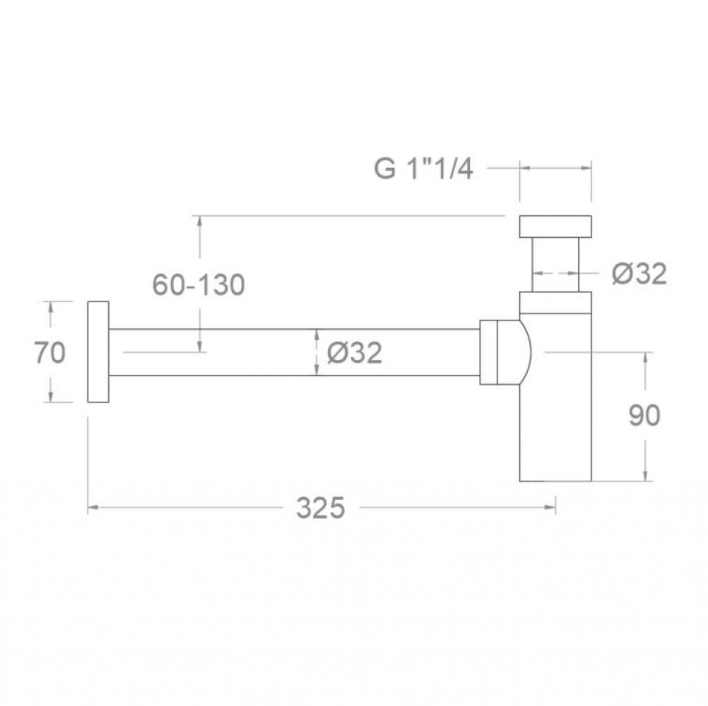 Сифон для раковины Ramonsoler латунь графит 3790GR