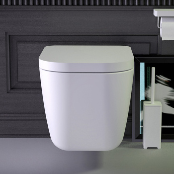 Унитаз подвесной Knief Glam 0600-084-01R петли хром белый матовый