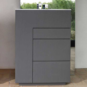 Тумба с раковиной Noorth Milldue Edition Touch 640х400х880, напольный, 3 ящика, слив в пол, раковина Milltek белая матовая, отделка Argilla матовый, 371134