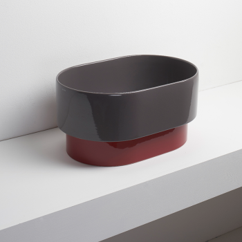 Раковина накладная Simas PO.MO PO04 GRAFITE/RUBINO 50 см серый/красный