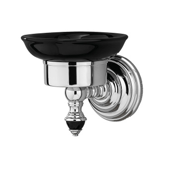 Мыльница подвесная Devon&Devon Black Diamond черная керамика хром BLKD501CRNE