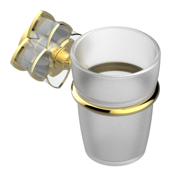 Стакан THG Petale De Cristal Clair Lisere Dore U6E-F01-536 полированный хром
