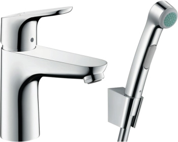 Смеситель для раковины Hansgrohe Focus 31927000 с гигиеническим душем, push-open, хром