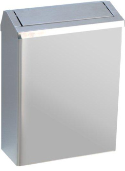 Контейнер для мусора Nofer настенный из нержавеющей стали матовый 23 л. с крышкой 14078.S
