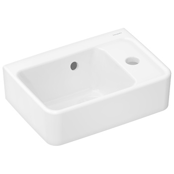HG Xanuia Q Раковина гостевая 360x250 с отверстием под смеситель и переливом, белый