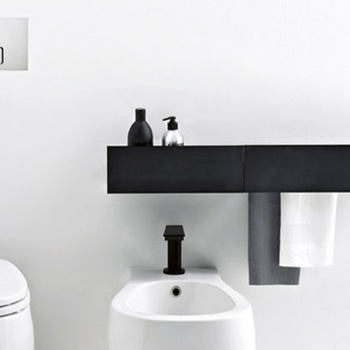 Полочка Agape Sen 40см, с удлинённой передней частью 60см, черный ASEN0921NS