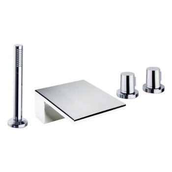 Смеситель на борт ванны Ramonsoler Tzar термостатический с каскадным изливом и ручным душем 343303TM