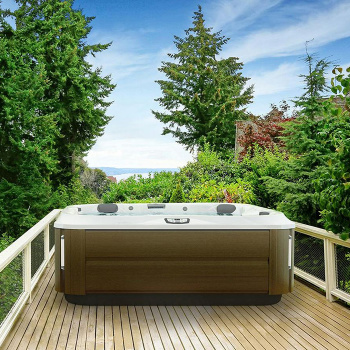 Минибассейн Jacuzzi J375 2310x2310x950 мм., отдельностоящий, Bluewave&trade; Stereo System, панели Modern hardwood, Platinum (без крышки) ZM12ZD0EW4T