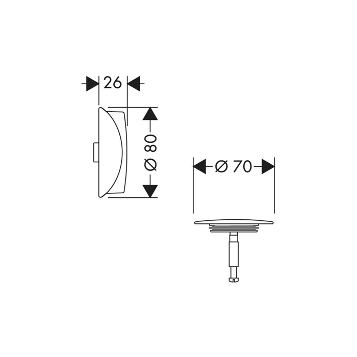 Внешняя часть набора hansgrohe Flexaplus 58185700 для слива и перелива белый матовый