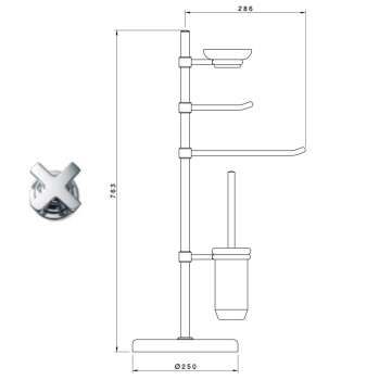 Держатель для ершика и туалетной бумаги Nicolazzi  Напольный 1496BCR