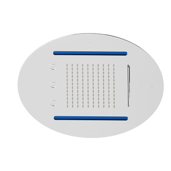 Верхний душ Newform Soffioni d400, круглый, монтаж в потолок, 3 источника тропический душ, водопад, распылители, LED подсветка G1/2, хром 686.21.018