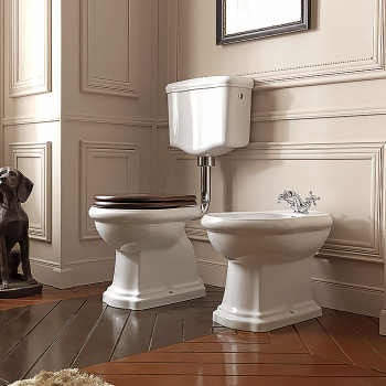 Бачок подвесной Kerasan Retro 108201 для низкой трубы, для унитаза 1011/1010, без трубы и механизма слива, белый