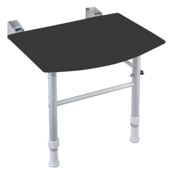 Сиденье для душа Nofer настенное с антибактериальным покрытием черное 15042.PIE.N