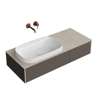 Тумба MAGICA подвесная Kerama Marazzi 120 2 ящика, вечерний серый матовый MA.120.2\EGR.M