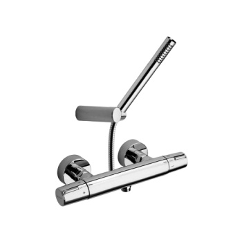 Смеситель термостатический Ramonsoler Tzar для душа с душевым комплектом никель 343401DNC