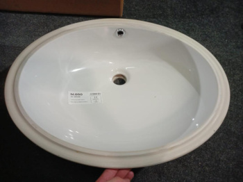 Раковина Globo Lavarredo 57х43х20 см, без отв., с переливом, с комплектом креплений, белый VA018.BI