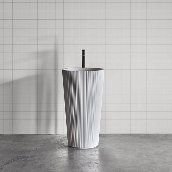 Раковина Antonio Lupi Plisse 47х85, без отв., слив в пол, с сифоном, донным клапаном и шлангом, Flumood, белый А0002451512