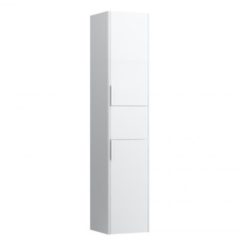 Laufen BASE шкаф высокий 350x335x1650 мм, 2 дверцы, петли справа, 1 ящик, 4 стекл. полки,  белый глянцевый
