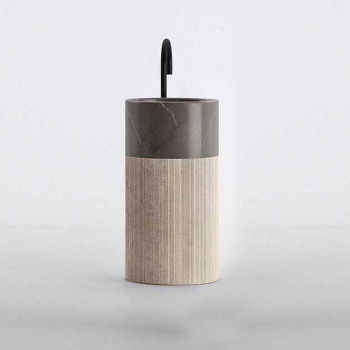 Раковина напольная Noorth Milldue Edition Roma Iii 450x880, слив в пол, c донным клапаном, корпус фрезерованный Moka Cream, раковина Grafite, 5076.F