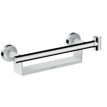 Поручень для инвалидов, Hansgrohe, Unica Comfort, шг 395*109, цвет-белый/хром