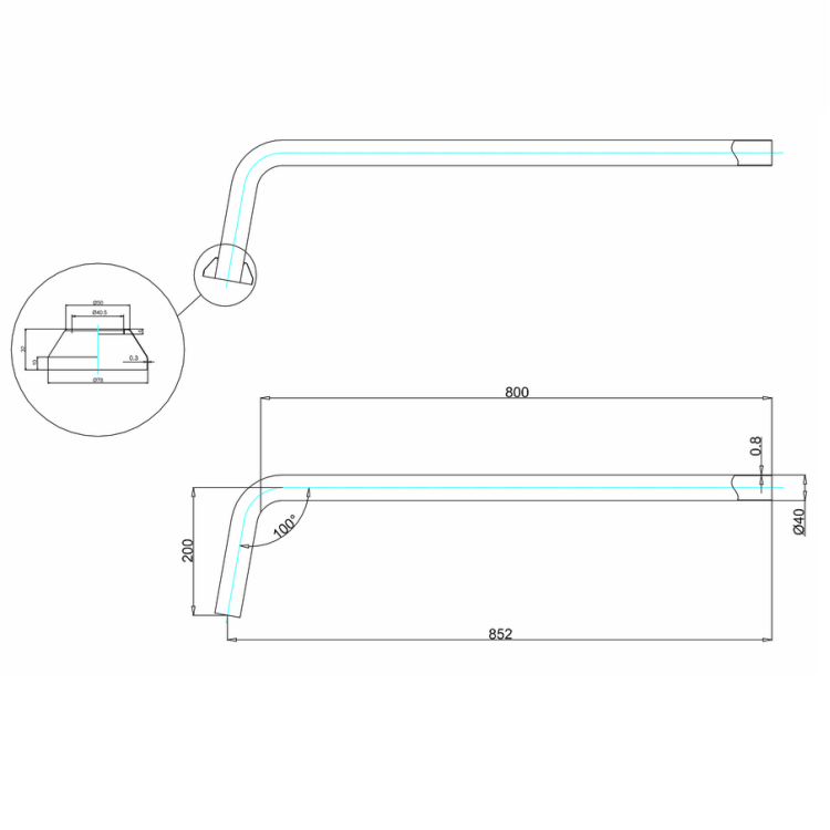 Труба соединительная Burlington W21/ARCW21 CHR хром