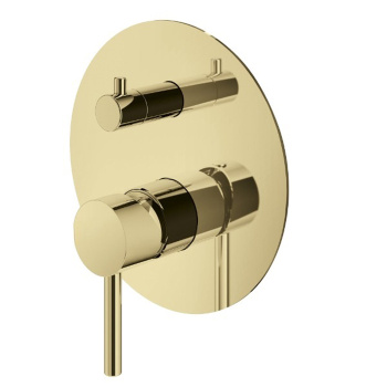 Смеситель для душа Plumberia Selection Ixo 2-3 вых.с мех. девиатором, использ.с Box INT9036, накл.d.170mm нерж.сталь, золото, XO1901OR