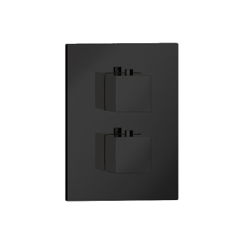 Внешняя часть термостата Almar Square Core на 2 потребителя, черный матовый, E176822.MB