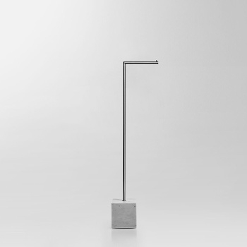 Держатель туалетной бумаги напольный Antonio Lupi Bivio 65, база из мрамора Carrara satinato, структура Satin steel А0002457105