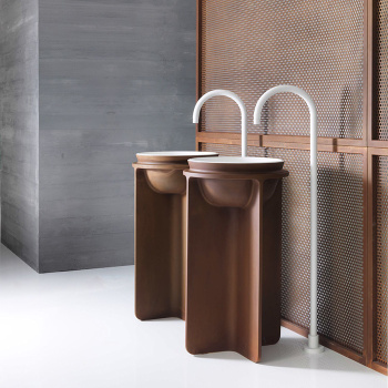 Отдельностоящая раковина Falper Controstampo 460х460х843 CRISTALPLANT, corten WA704601000CO