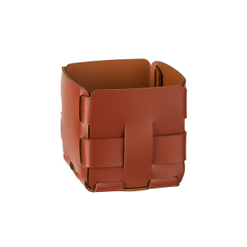 Корзинка ADJ Mini Bottega 12x12xH13, бордо/коньяк 1013.30/09