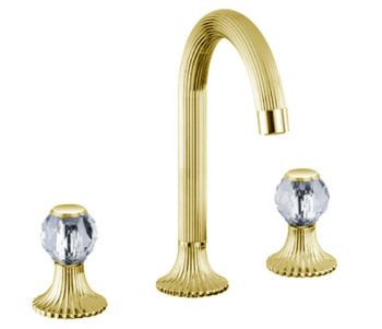 Смеситель для раковины Jorger Cronos Crystal 637.30.300.020-11 золото