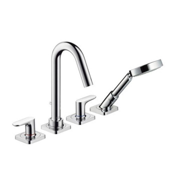 Axor Citterio M, Смеситель на край ванны, на 4 отверстия, с рычаговыми рукоятками, внешняя часть, цв